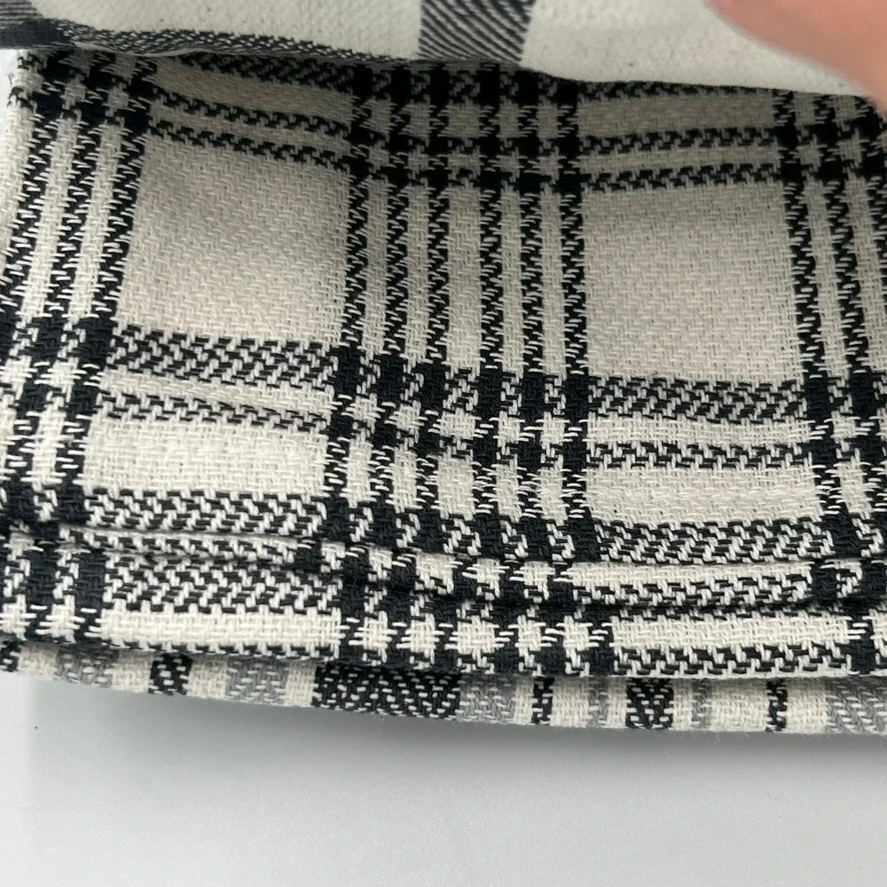 DII Woven Dishtowels Set of 5 Gray Plaid Stripe CAMZ36925 New
